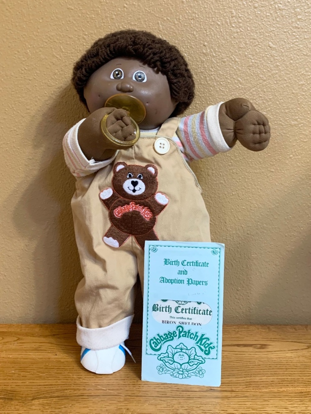 Vintage Cabbage Patch Kids Doll With Pacifier AA Boy BIRON SHELDON